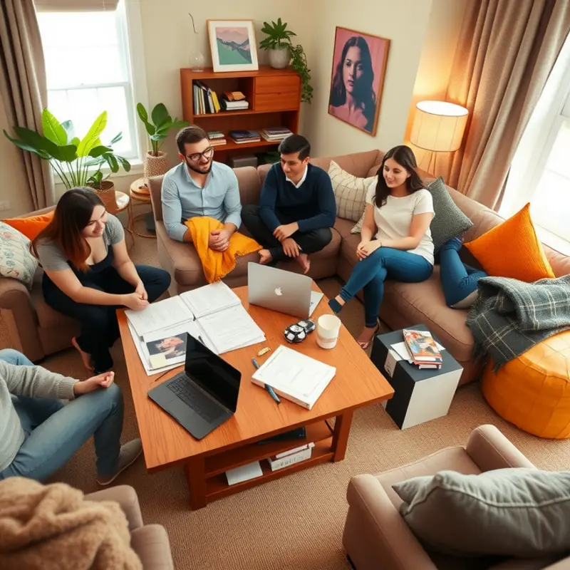A shared living room highlighting the essence of co-tenancy.