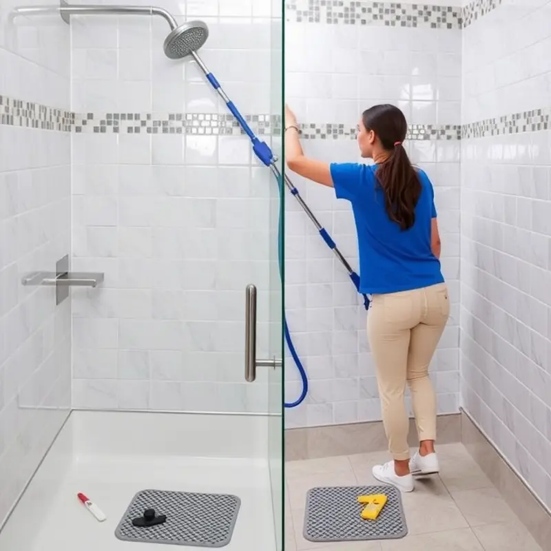 An example of a safe and secure shower environment in an apartment.