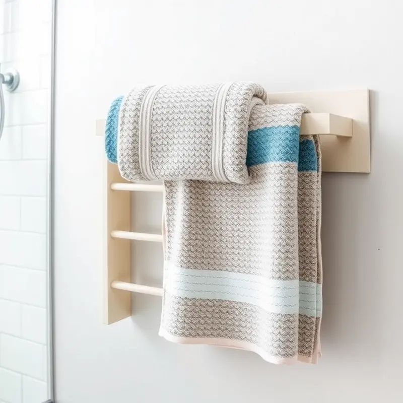 Create a charming towel rack using an upcycled wooden ladder.