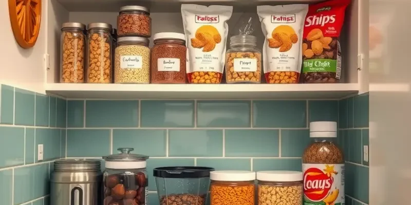 A cozy kitchen filled with neatly organized snacks, demonstrating perfect apartment living.