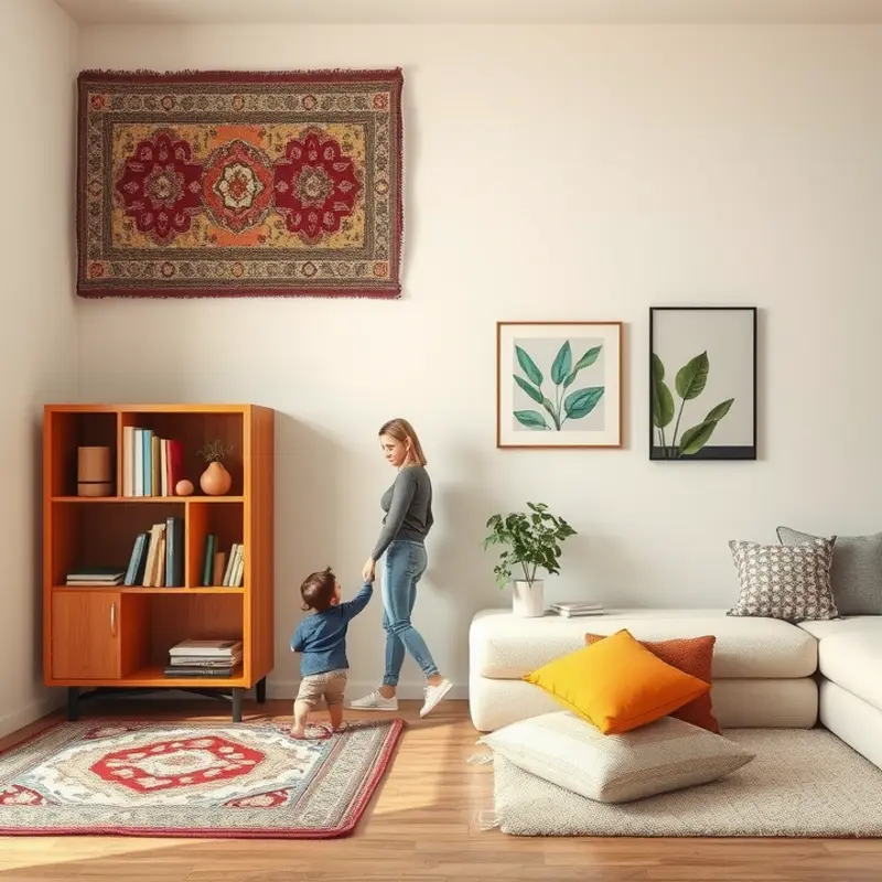 A serene living space designed for both humans and pets.