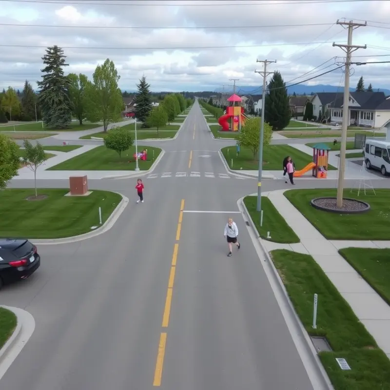 A busy street in Downtown Anchorage, vibrant with activity.