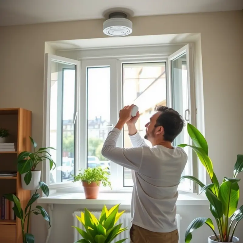 A vital spring safety check in a bright apartment setting.