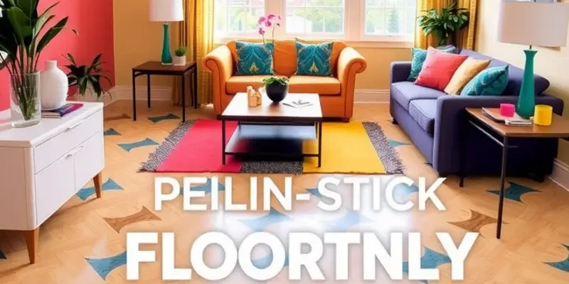 An inviting rental apartment featuring various temporary flooring options including rugs and vinyl tiles.