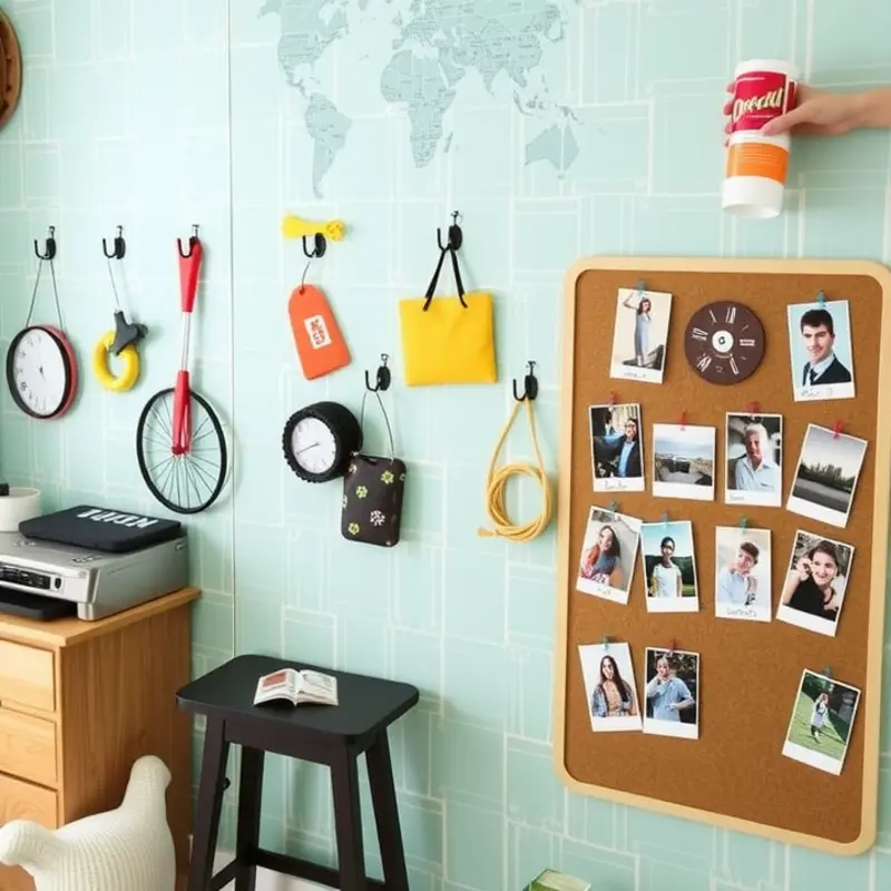 A creative gallery wall showcasing diverse and affordable art options for renters.