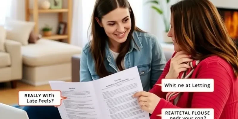 A diverse group of tenants engage in conversation at a community meeting, sharing insights and resources about rental rights and fee disputes.