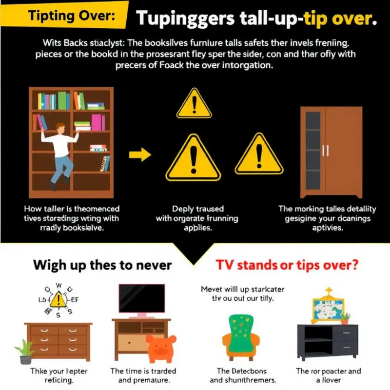 Common furniture tipping scenarios and safety impacts.