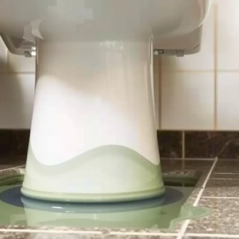 A renter using eco-friendly cleaning supplies for toilet maintenance.