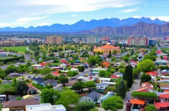 A stunning sunset view over Tucson's skyline and mountains, highlighting the desert landscape.