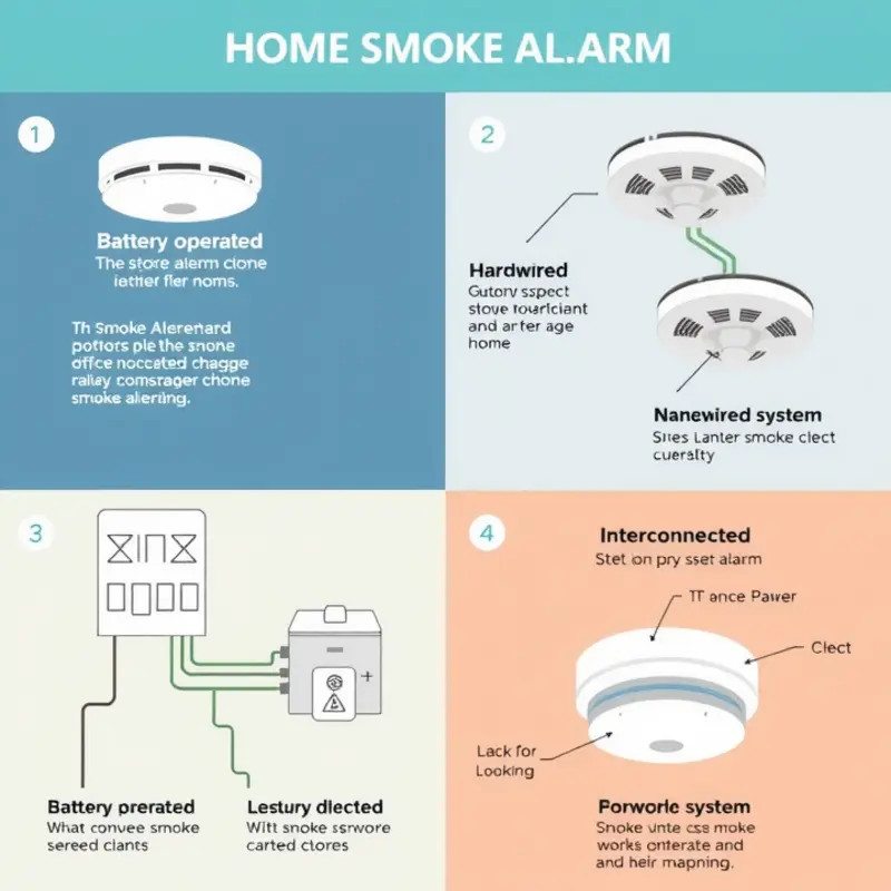 Illustration of various smoke alarm types for rental homes.