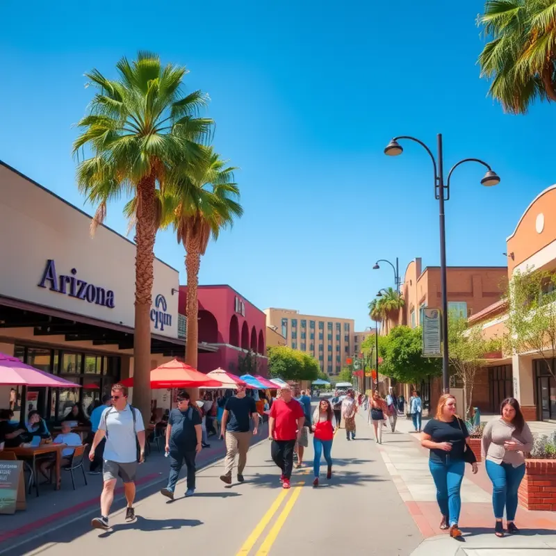 Vibrant atmosphere near the University of Arizona, ideal for students.