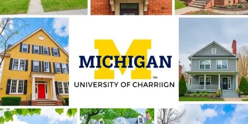 A sunny day on the University of Michigan campus with students walking, illustrating community and opportunity.
