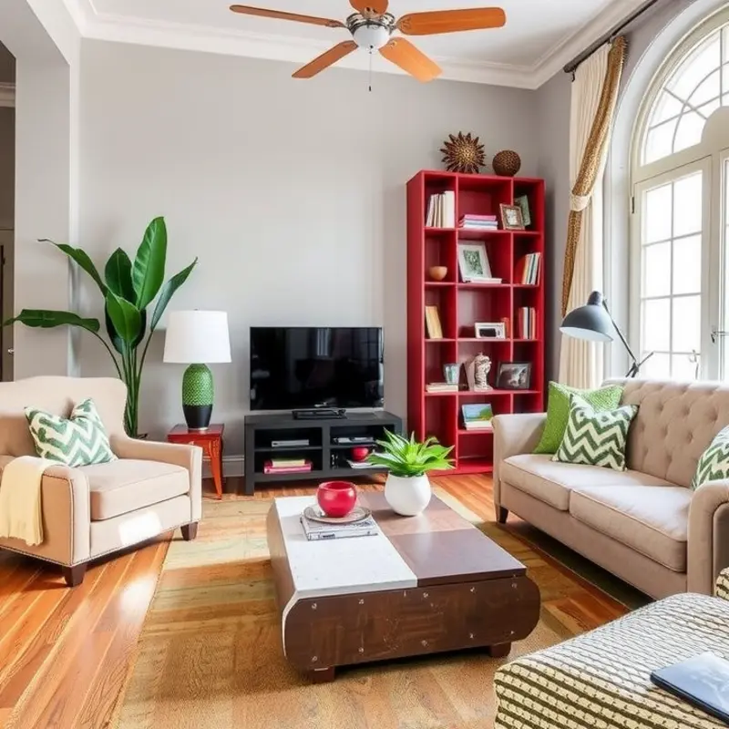 A flourishing balcony filled with potted herbs and decorative plants, ideal for apartment dwellers.