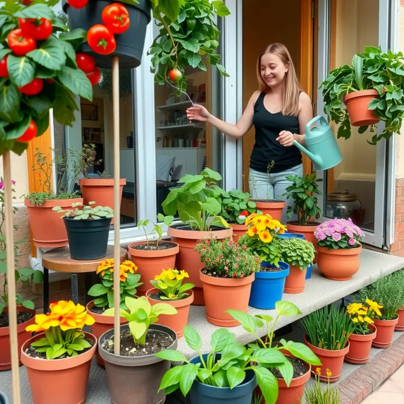 Urban gardening on a balcony brings nature to apartment life.