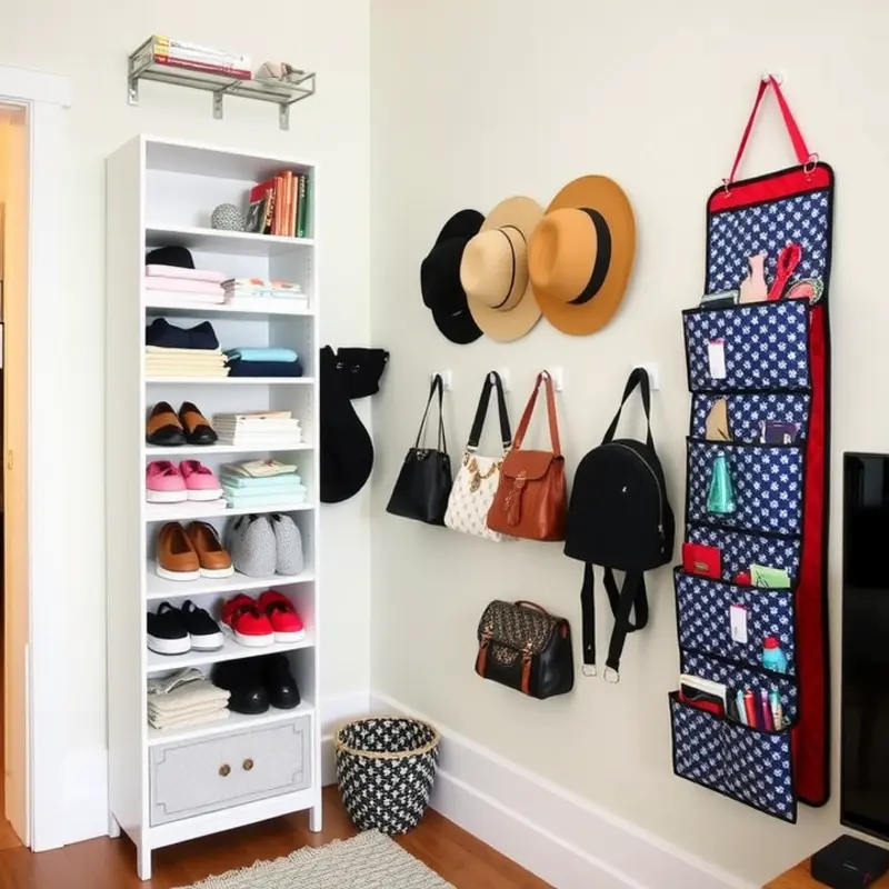 Creative upcycled storage solutions for organizing accessories.