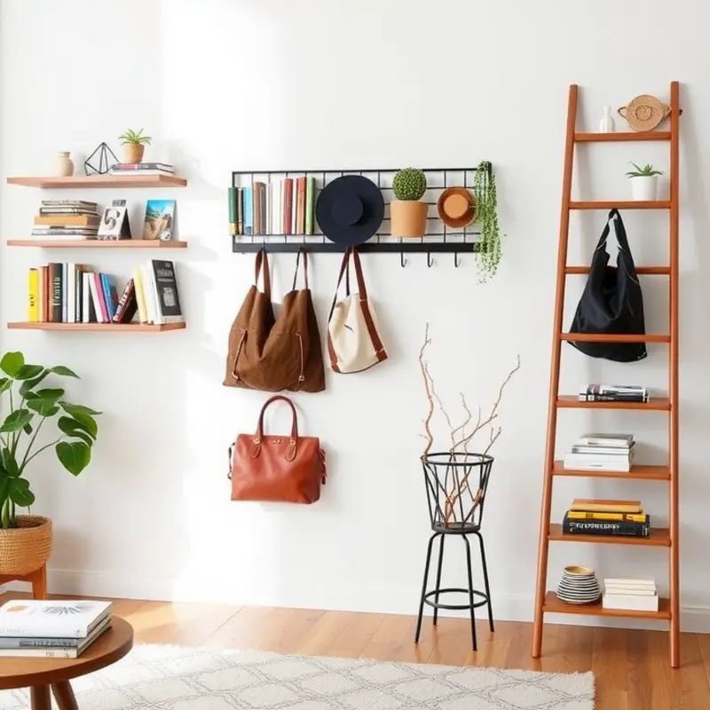 Embrace vertical storage for a stylish and organized apartment.