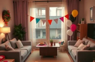 Family gathering in a lively apartment setting, with happy expressions and pets participating, emphasizing warmth and communal joy.