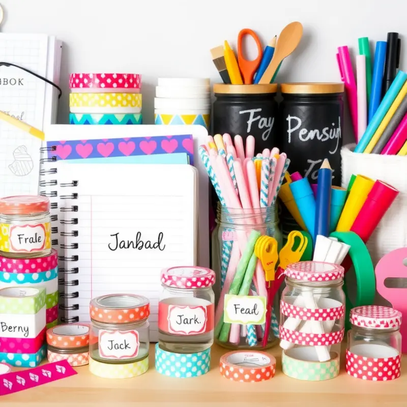 Washi tape geometric patterns enhance a cozy living space.