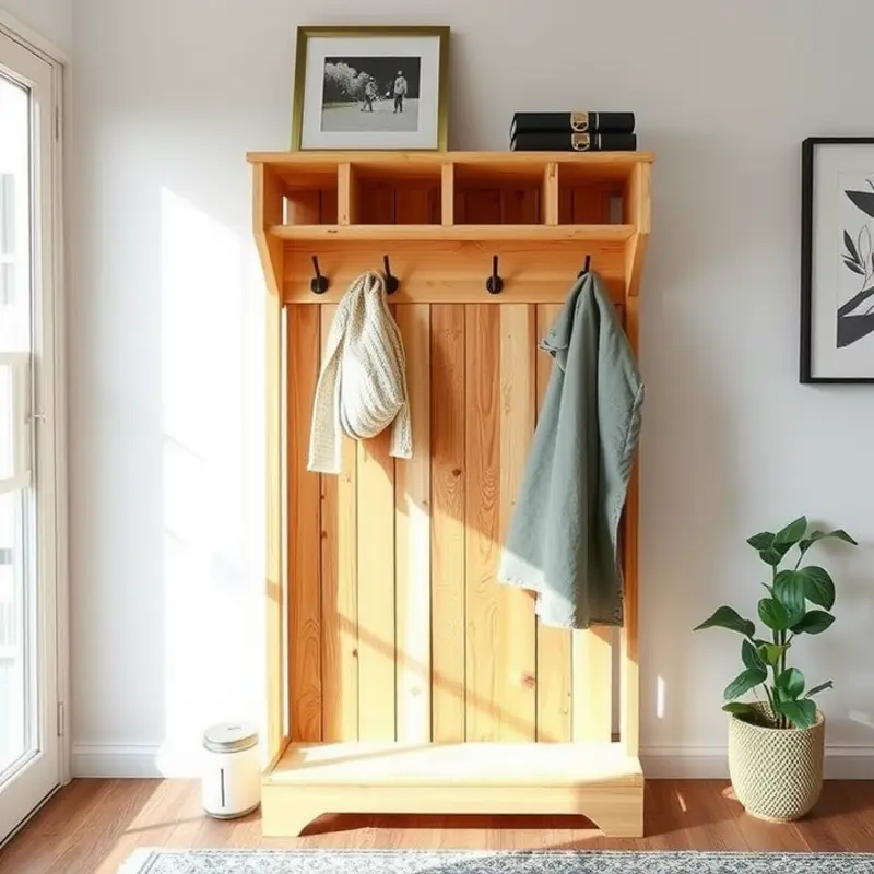 Charming coat stand created from kitchen utensils.