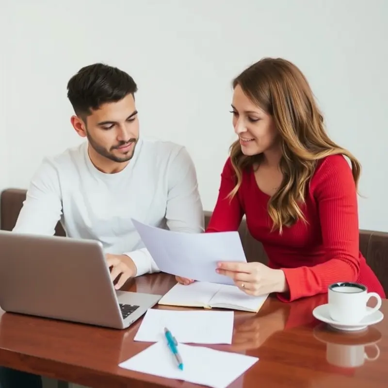 Young professionals budgeting for their lease signing expenses.