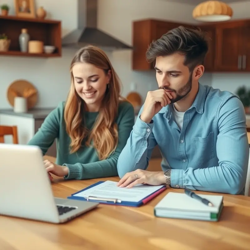 A couple evaluating their renter’s insurance options.