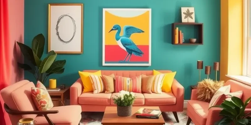Various stylish apartment interiors demonstrating colorful and neutral decor schemes.