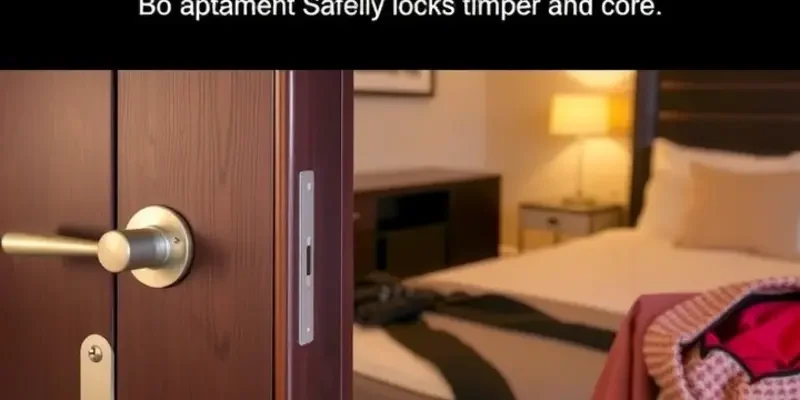 Modern secure apartment interior showing locks, a safe, and security features