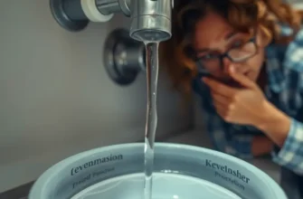 A person in their apartment inspecting water safety features, including a water alarm.