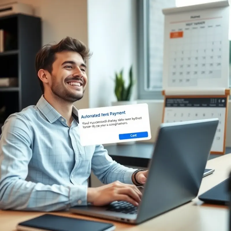 A young professional enjoys the benefits of automated rent payments.