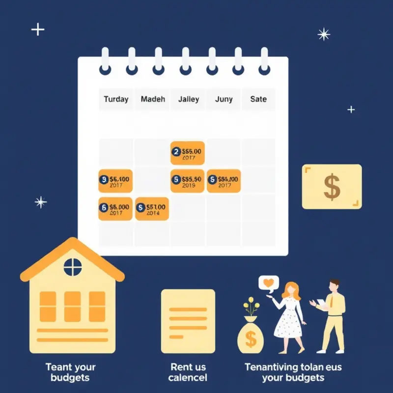 Visualizing Rent Due Dates and Budget Management.
