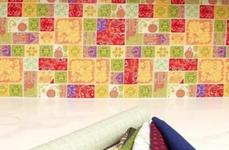 A creative kitchen with a vibrant removable backsplash that enhances the decor.