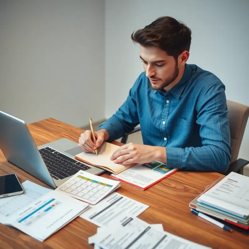 A young professional budgeting their monthly rent and expenses.