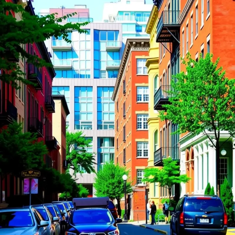 Diverse architectural styles in Capitol Hill apartments.