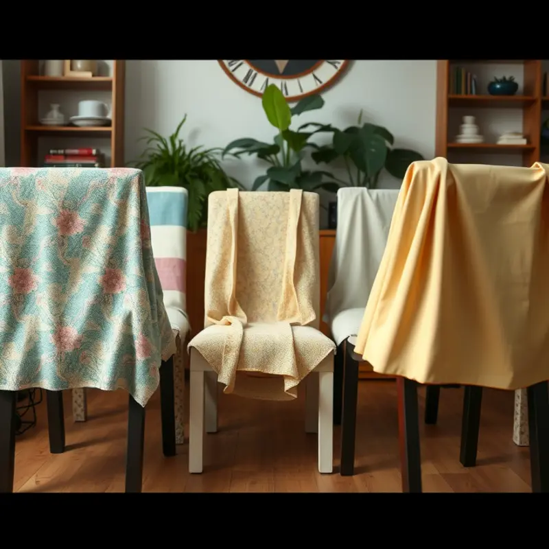 Vibrant and personalized chair covers enhance a cozy living room.