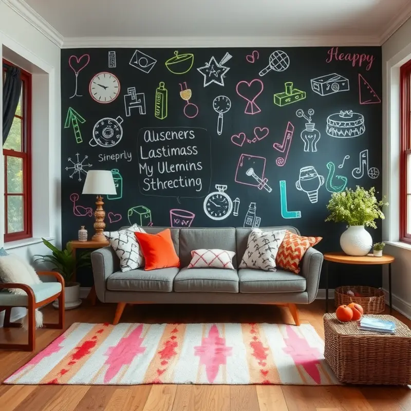 Transform your living space with a stunning chalkboard wall.