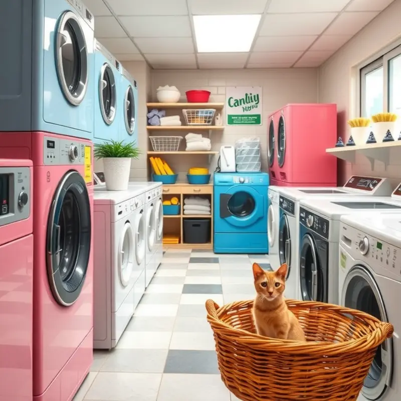 A vibrant communal laundry room where apartment living thrives.