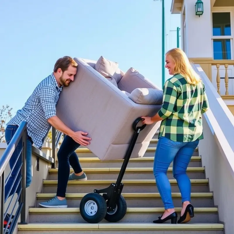A well-organized moving scene with packed boxes and supplies.