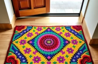 Cozy apartment entrance showcasing creative DIY doormats