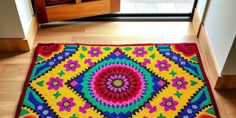 Cozy apartment entrance showcasing creative DIY doormats