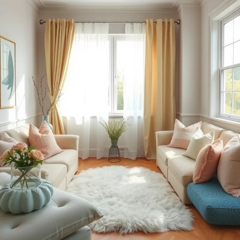 Soft furnishings create a peaceful retreat in an apartment.