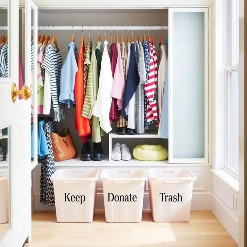 Decluttering your wardrobe for a smooth packing experience.