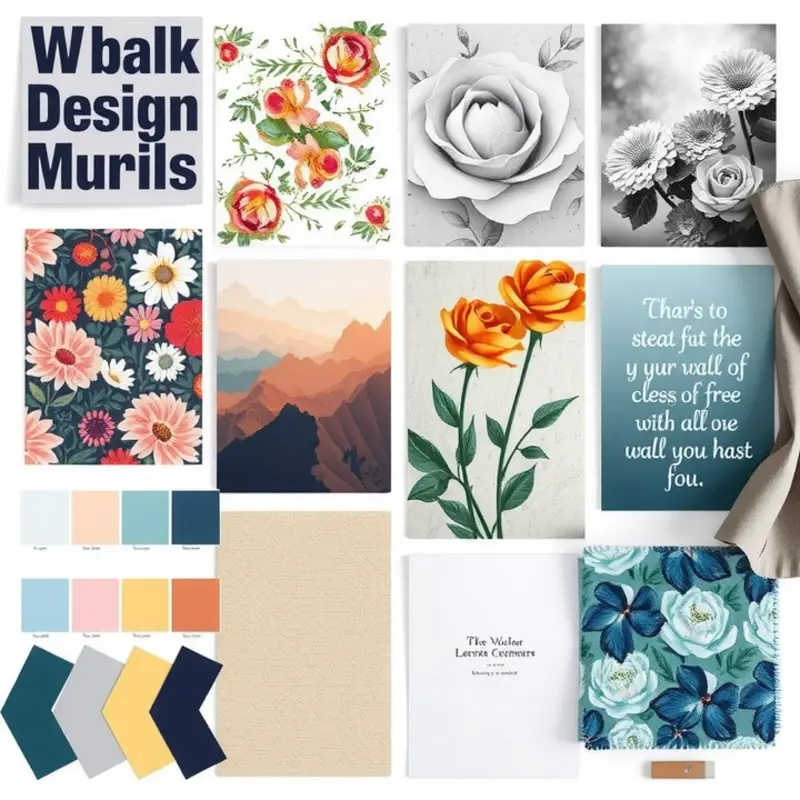 A variety of design inspirations to help renters choose the perfect mural.