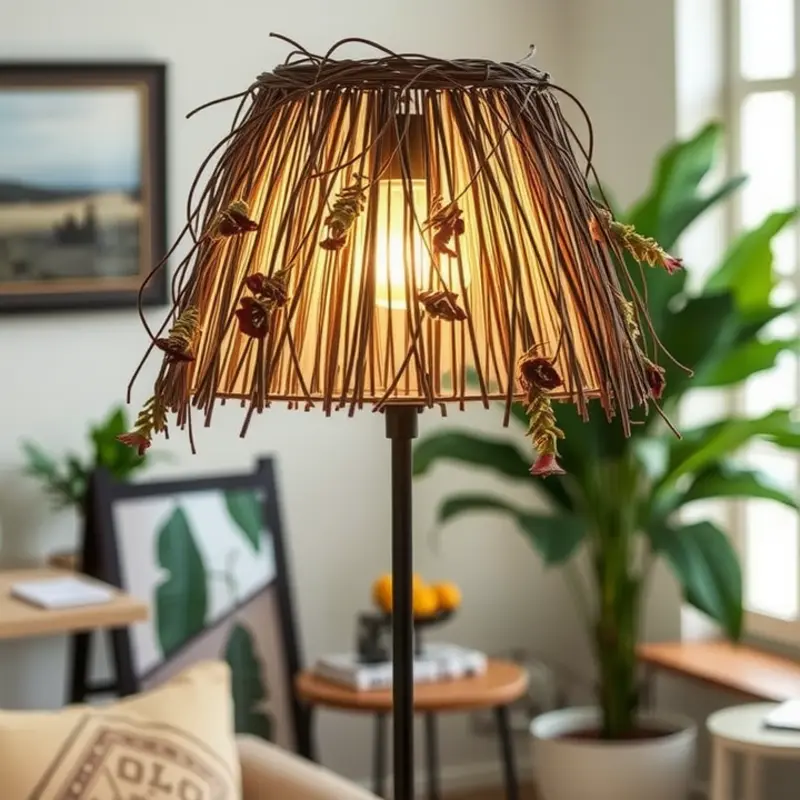 Revive an old lampshade with colorful fabric to match your decor.