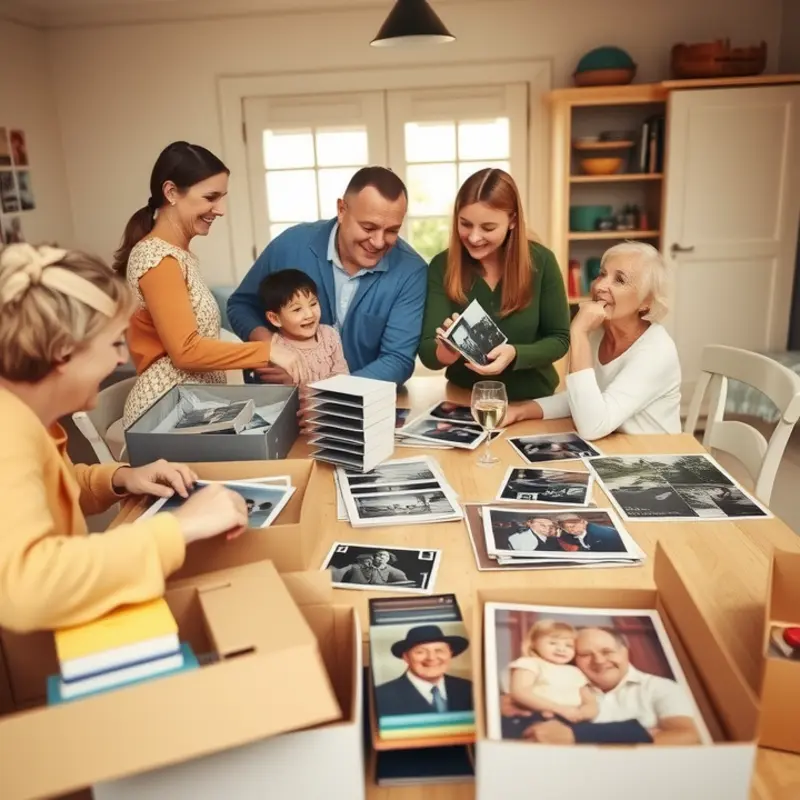 Family bonding over memories while preparing for a move.