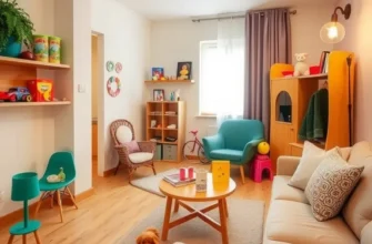 A family playing with children and pets in a beautifully arranged apartment, showcasing a warm home environment.
