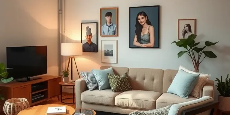 A split-screen image of a furnished apartment versus an unfurnished space, illustrating the contrast in lifestyle choices.