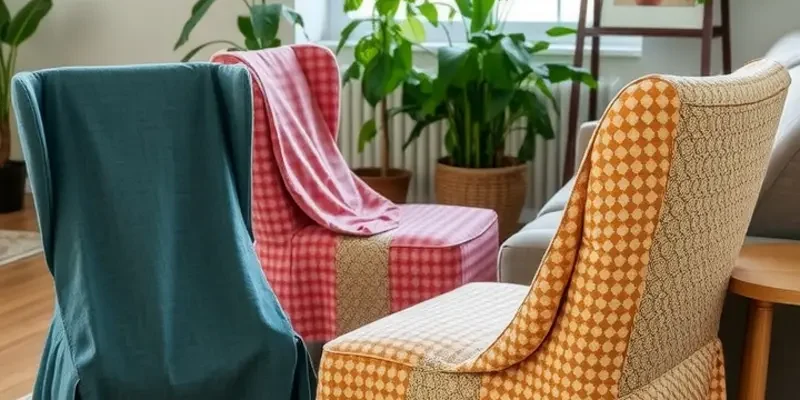 A beautiful collection of DIY furniture covers in various styles and colors in an inspiring setting.