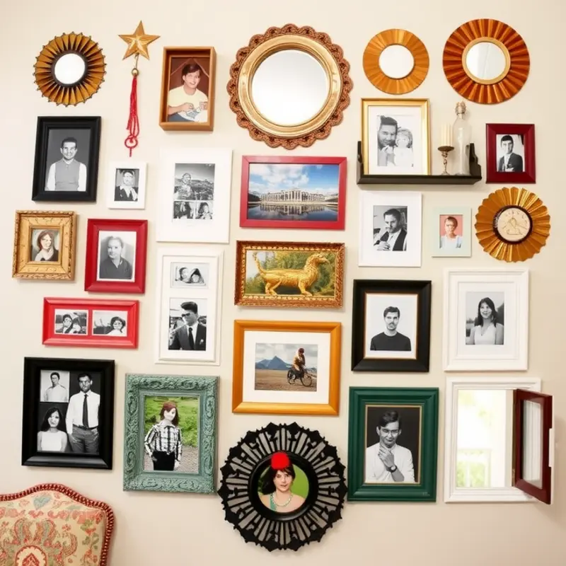 A stunning gallery wall, easy to create with an assortment of frames and decorative elements, showcasing personal memories.