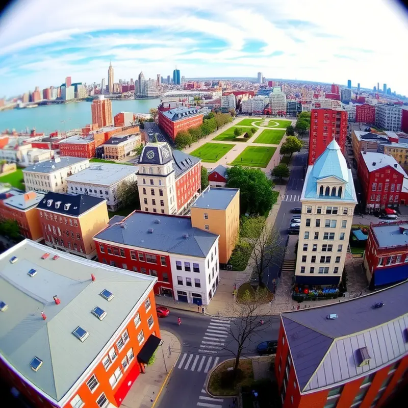 A vibrant overview of Hoboken’s neighborhoods, highlighting their unique features and scenic views.