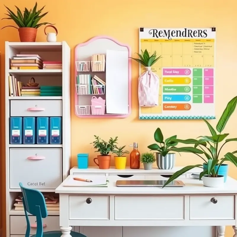 An organized desk setting perfect for tackling apartment paperwork.